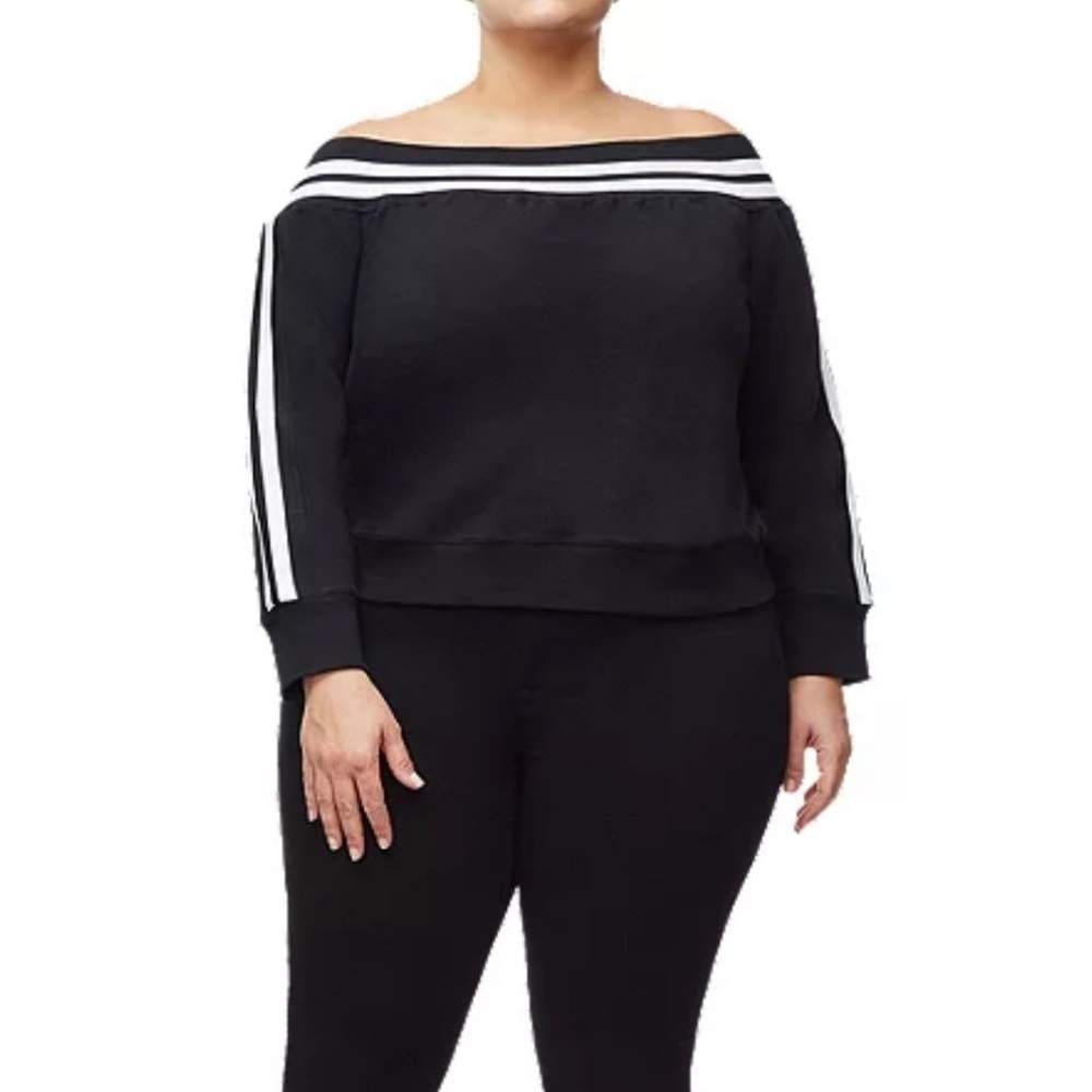 NWT Good American Off Shoulder Sweatshirt Lounge Sporty - Picture 6 of 10